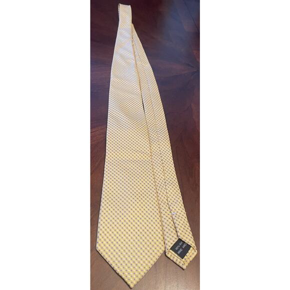 Beau Brummel Gold Blue Hand Made 100% Silk Men’s Neck Tie Made In China - Picture 3 of 9